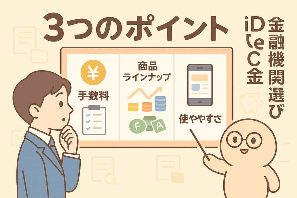 iDeCo移換時の金融機関選びで重視すべき3つのポイント