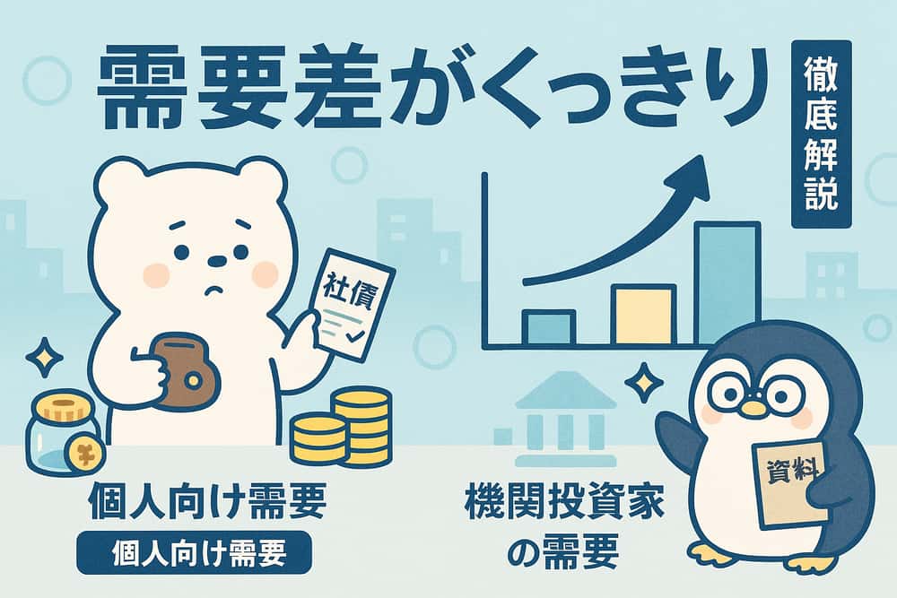 個人投資家向け社債と機関投資家向けの需要差