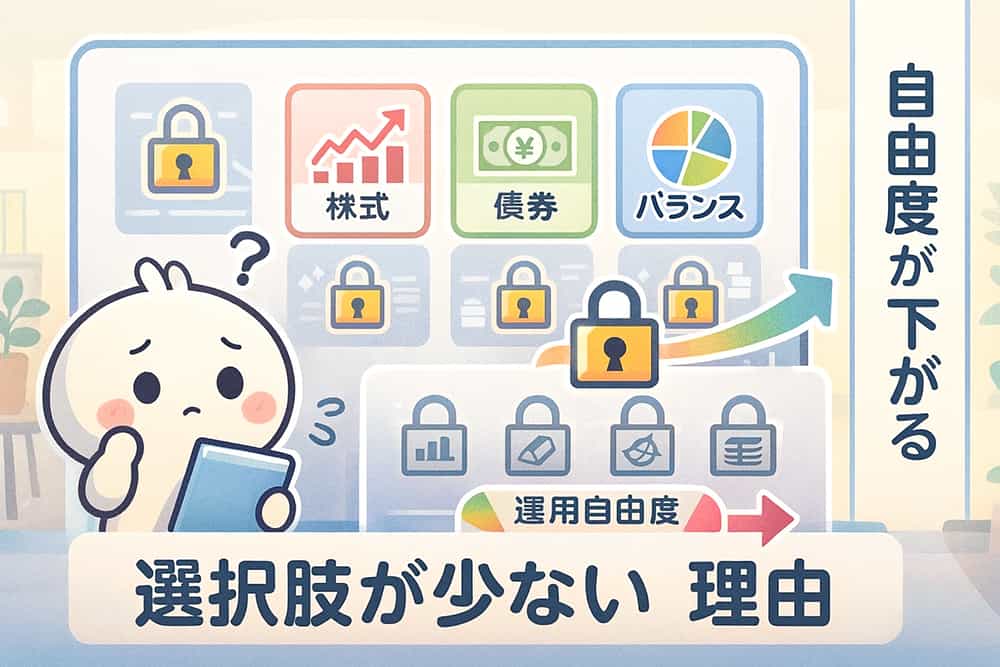 商品選択肢の制限による運用自由度の低下