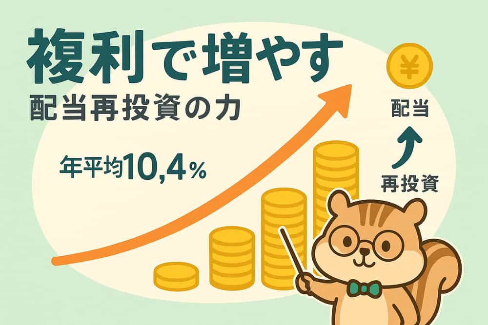 年平均10.4%の総リターン：配当再投資がもたらす複利効果