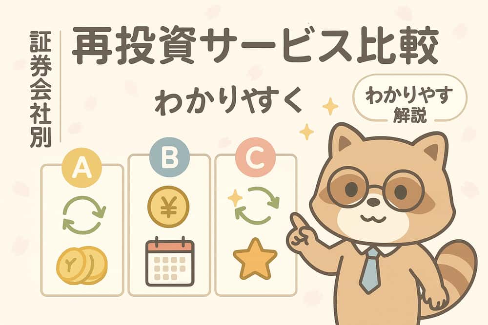 証券会社別の再投資サービス比較