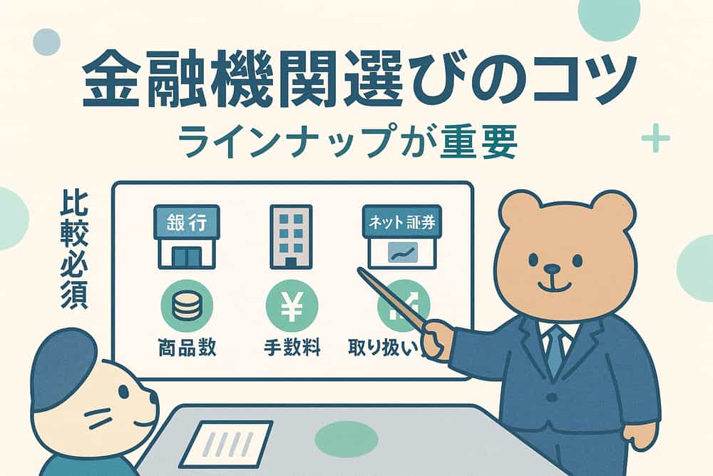 金融機関の選定と商品ラインナップの重要性