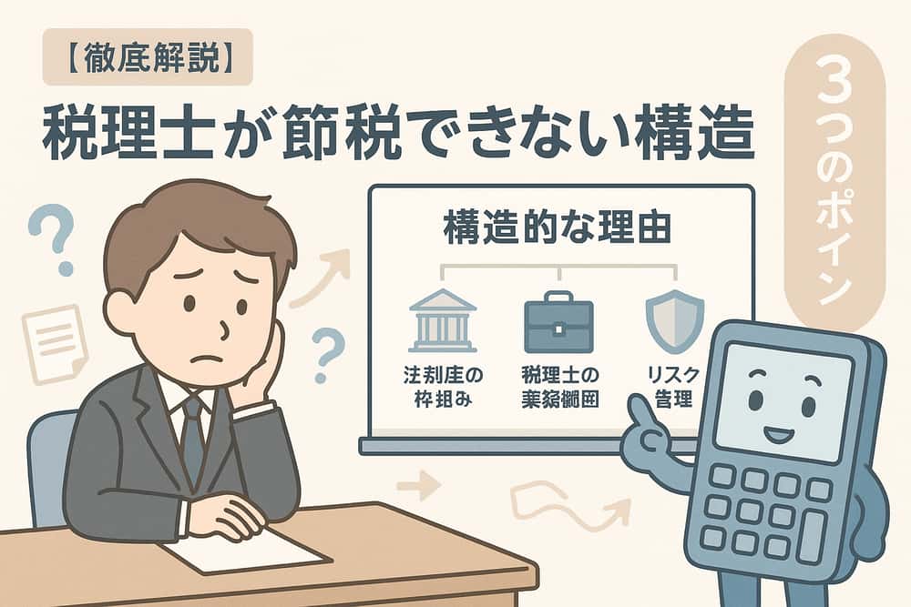 税理士が節税してくれない構造的な理由