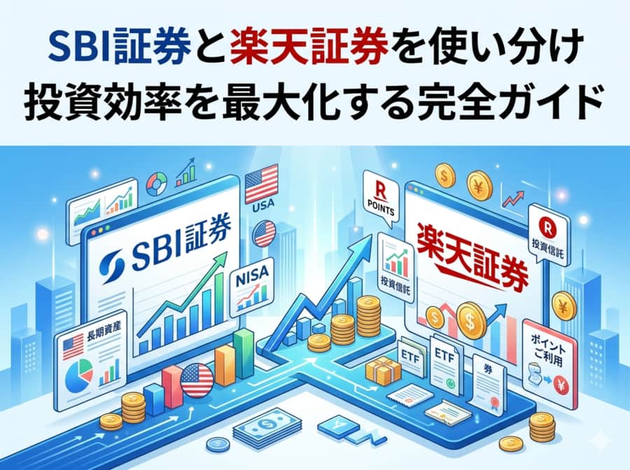 SBI証券と楽天証券を使い分け！投資効率を最大化