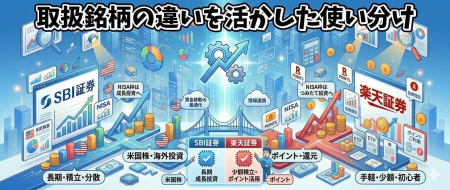 取扱銘柄の違いを活かした使い分け