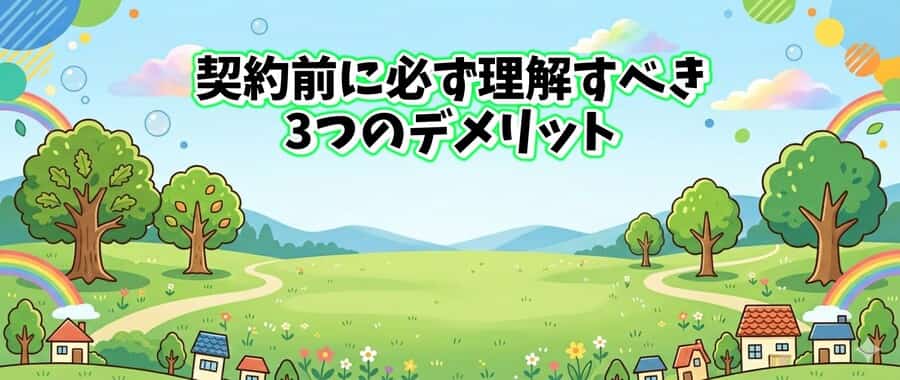 契約前に必ず理解すべき3つのデメリット