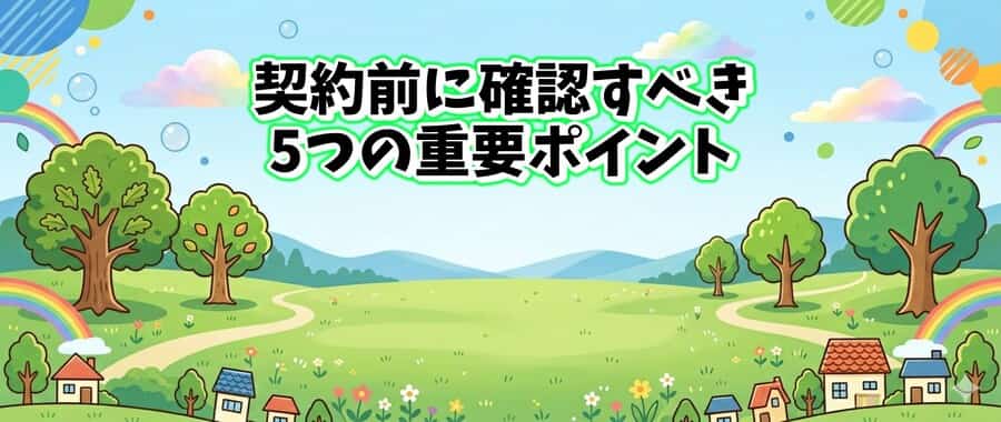契約前に確認すべき5つの重要ポイント